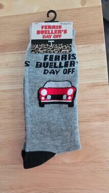 Ferris Bueller's Day Off Men's Grey Crew Socks Size 6.5-12 Paramount nwt